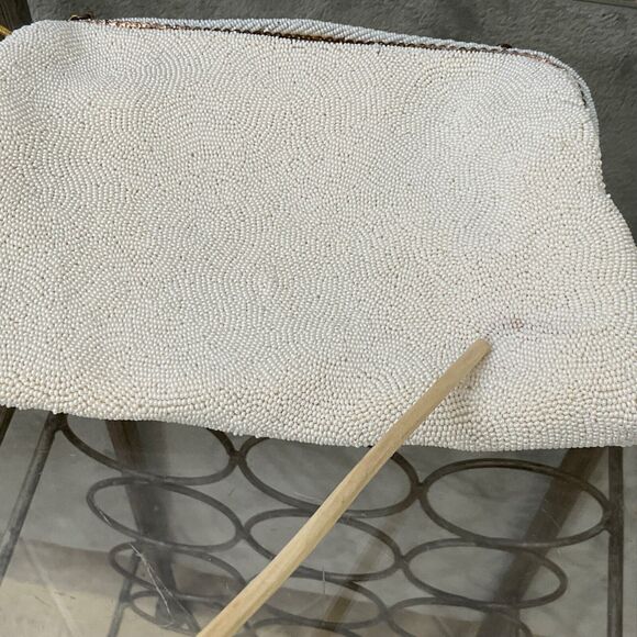 Vintage White Beaded 1950's Purse made in France for foley’s - Picture 11 of 11